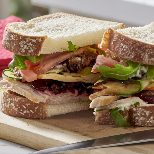 Leftover Turkey Club Sandwich