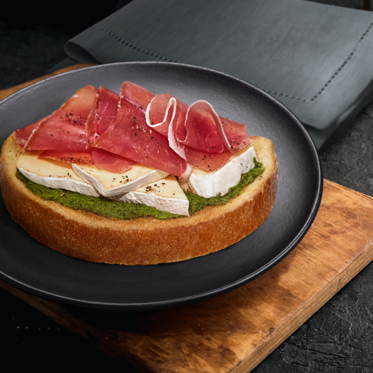 Prosciutto Brie Open-faced Sandwich